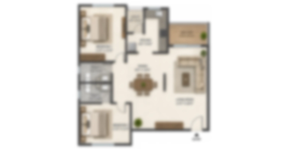 Crystal Palace 2 BHK Floor Plan